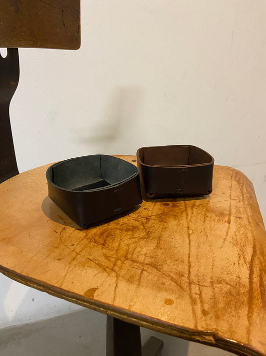 Leather catch all tray - small