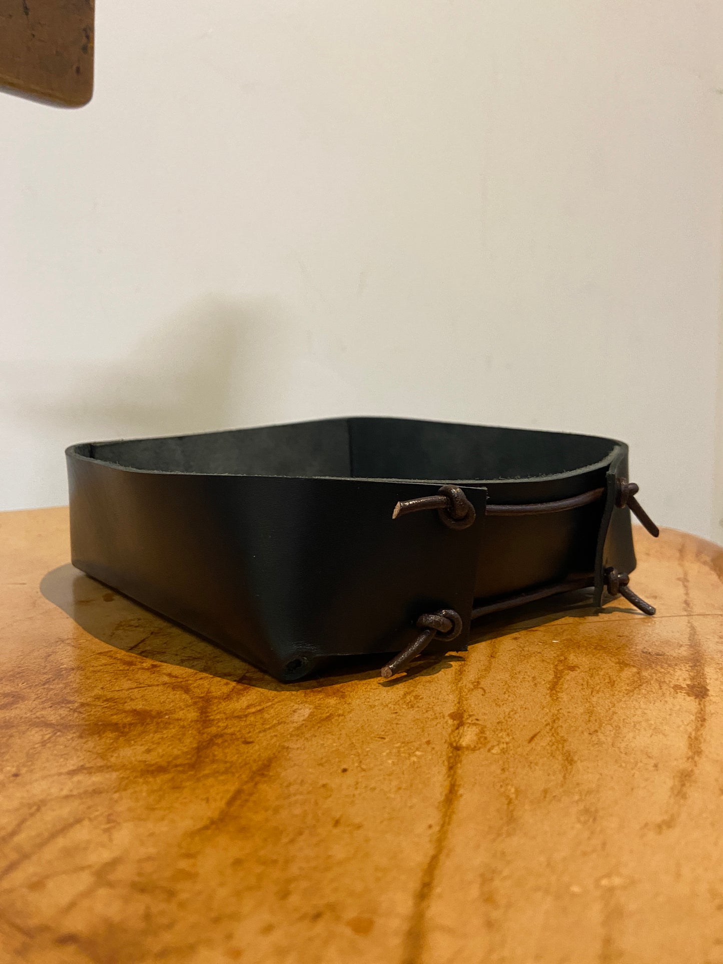 Leather catch-all knotted