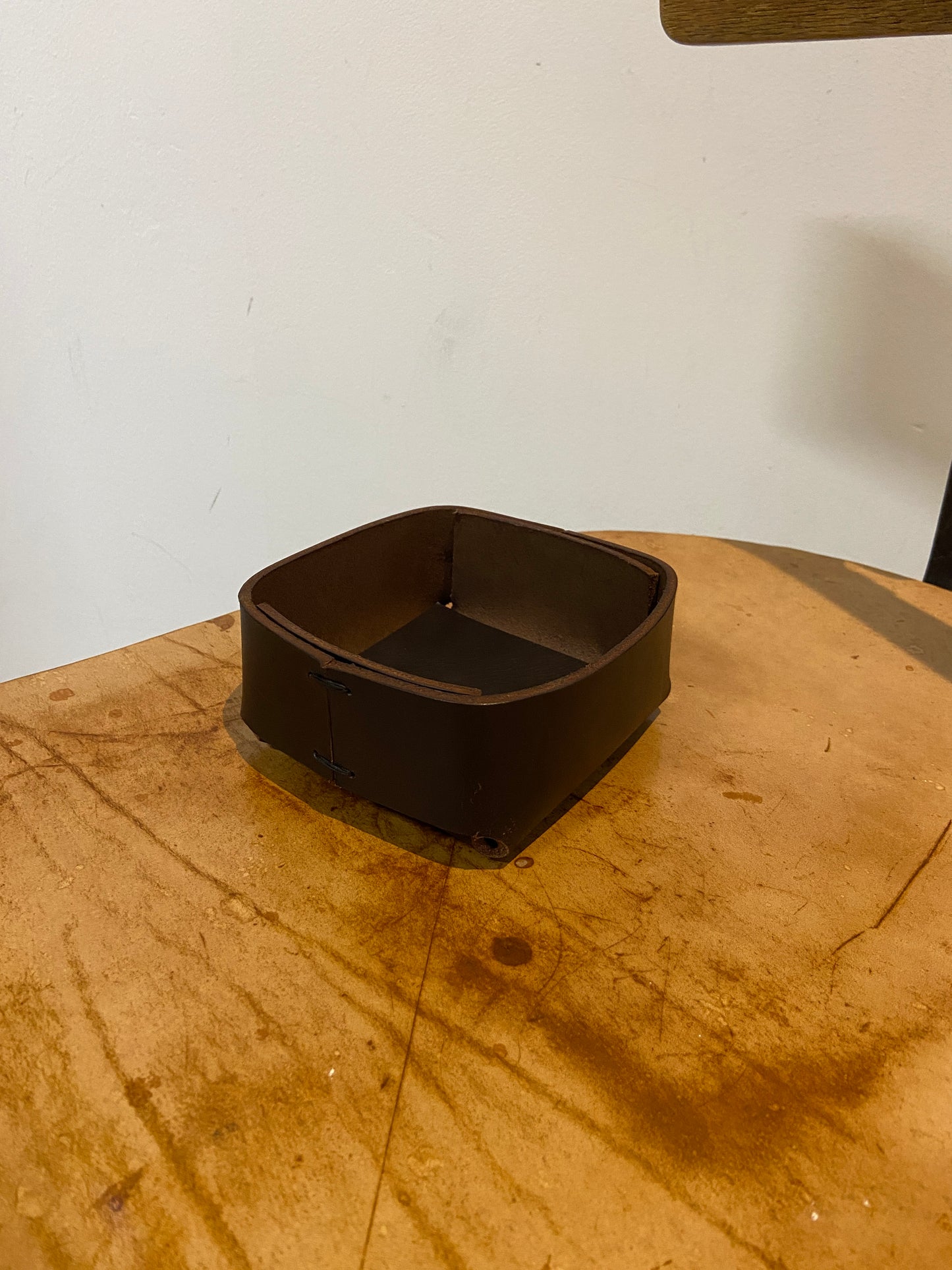 Leather catch all tray - small