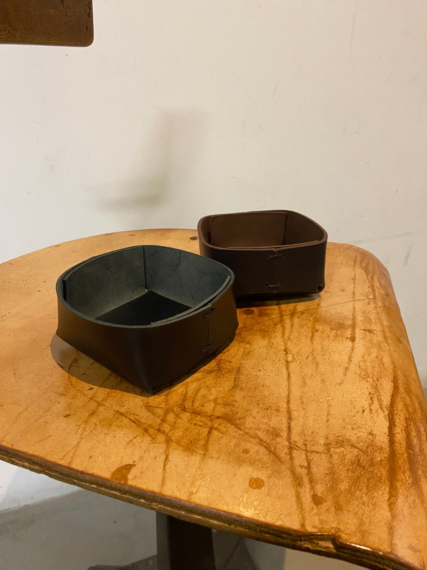 Leather catch all tray - small